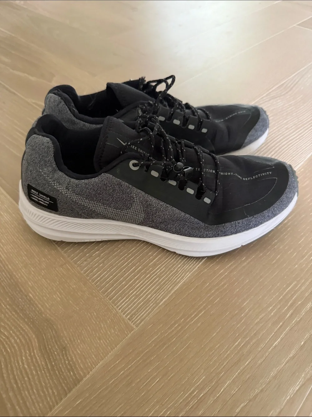 Nike Black and Gray Water Repellant Running Shoes